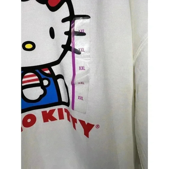 Hello Kitty Hybrid Apparel Women's Size 2XL White Sweatshirt Sanrio Soft NWT - Picture 3 of 7
